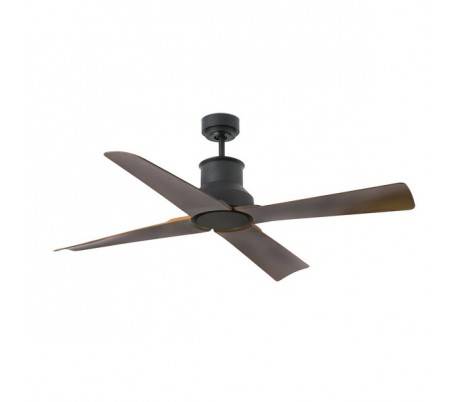 Ventilateurs de plafond Faro WINCHE Ø130 DC noirs mat 4 pales marrón IP44