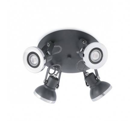 Spots Faro RING-4 Plafonniers grises foncé 4xGU10 8W