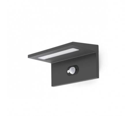 Eclairage extérieur Appliques Faro TEBA Appliques grises foncé PIR solaire LED 4000K