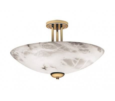 Suspensions albâtre 6 x E27 60W or Leds C4