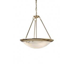 Suspensions albâtre 3 x E27 60W or Leds C4