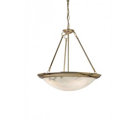 Suspensions albâtre 3 x E27 60W or Leds C4
