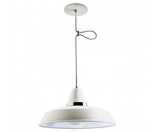 Suspensions VINTAGE 1 x E27 100W blancs cassé chrome Leds C4