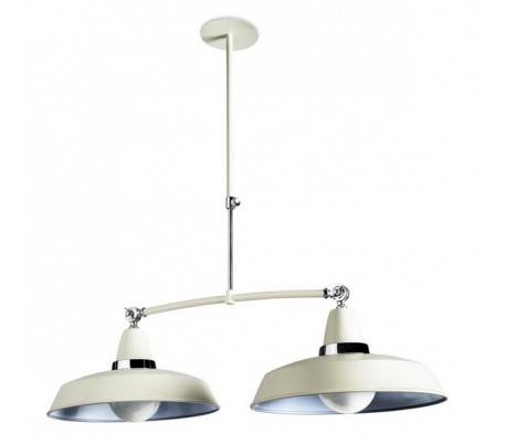 Suspensions VINTAGE 2 x E27 100W blancs cassé chrome Leds C4