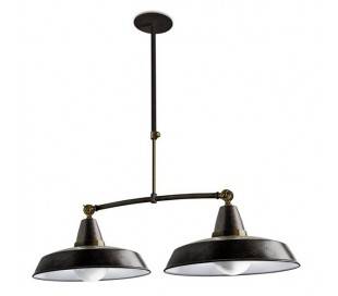 Suspensions VINTAGE 2 x E27 100W marron vieilli Leds C4