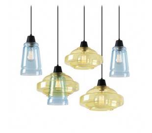 Suspensions couleur 5 x E27 MAX.60W noirs mat Leds C4