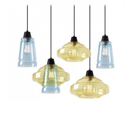 Suspensions couleur 5 x E27 MAX.60W noirs mat Leds C4