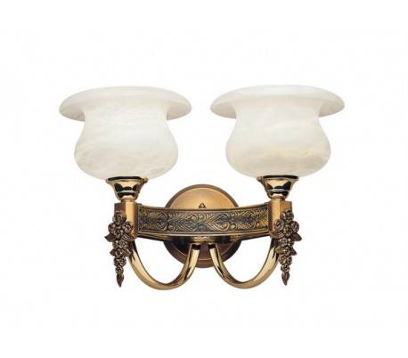 Appliques albâtre 2 x E14 MAX 60W or patiné Leds C4