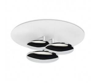 Plafonniers STRATA 3 x LED CREE 39W chrome blancs mat Leds C4