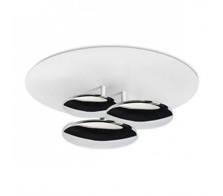 Plafonniers STRATA 3 x LED CREE 39W chrome blancs mat Leds C4