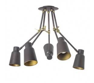 Suspensions FUNK 5 x E27 E27-HAL MAX 60W marron foncé Leds C4