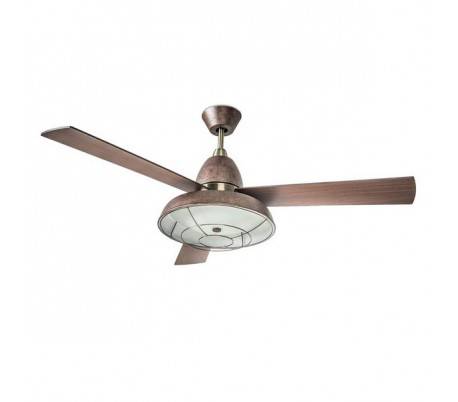 Ventilateur de plafond VINTAGE 2 x E27 MAX 60W marron oxyde P Leds C4
