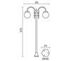 Lampadaire extérieur BOOM IP43 2xE27 2L. Noir