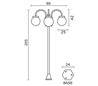 Lampadaire extérieur BOOM IP43 3xE27 3L. Noir