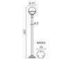 Lampadaire extérieur 1L. CLIC-CLAC Abat-jours IP44 E27 Blanc