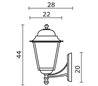 Lanterne d'extérieur bras down ELITE 4 IP43 E27 Transparent Blanc