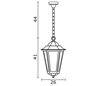 Lanterne d'extérieur suspension ELITE 6 IP43 E27 Transparent Noir
