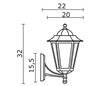 Lanterne d'extérieur bras down ELITE 6 IP43 E27 opaque Noir