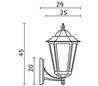 Lanterne d'extérieur bras down ELITE 6 IP43 E27 Transparent Noir