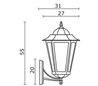 Lanterne d'extérieur bras down ELITE 6 IP43 E27 Transparent Noir