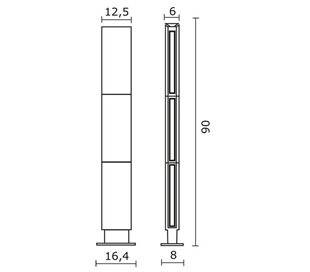 Balise de jardin MESINA IP55 2x21W G5 Pierre de lave