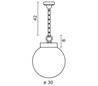 Suspension extérieure GLOBI IP43 E27 Opalee Noir