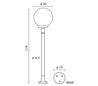 Lampadaire extérieur 1L. GLOBI IP43 E27 Opalee Blanc