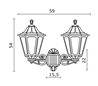 Appliques extérieures 2L. INDURA MEDIUM 6 IP55 E27 Noir