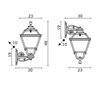 Appliques extérieures INDURA MINI 4 IP55 E27 Noir
