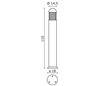 Balise de jardin NOVA IP55 E27 100W 110Cm rouille