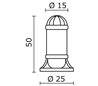 Balise de jardin SAURO IP55 E27 100W 50cm Noir