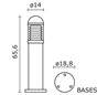 Balise de jardin MINUS-PLUS IP55 26W G24 d3 Transparent Noir