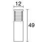 Balise de jardin MATERA IP65 E27 60W 49cm Acciaio Zincato