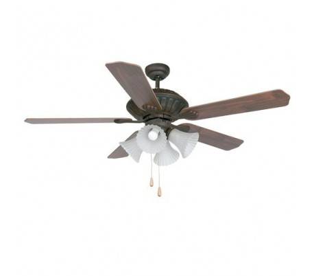 Ventilateur de plafond avec lumière de couleur brun - Design Course phare