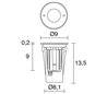 Lampe encastrable extérieur NUNA IP67 LED 10W 800lm 3K Inox