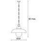 Suspension extérieure ANECY IP44 E27 Laiton vieilli