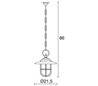 Suspension extérieure GRASS IP44 E27 Laiton vieilli