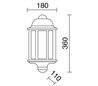 Appliques extérieures ARCO IP43 70W E27 Noir verre opaque