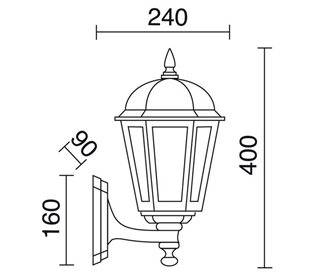 Appliques extérieures BAMBO IP43 70W E27 Noir
