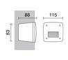 Lampes encastrable extérieur Carré mur DEVON GX53 gris