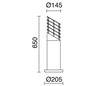 Balises de jardin JASMIN IP44 100W E27 gris