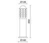 Balises de jardin LEVECHE IP44 E27 60W Inox