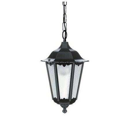 Suspension extérieure PIN IP43 70W E27 Noir verre opaque