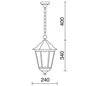 Suspension extérieure PIN IP43 70W E27 Noir verre opaque