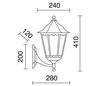 Appliques extérieures PIN IP43 70W E27 Blanc verre opaque