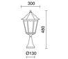 Balises de jardin PIN IP43 70W E27 Noir verre opaque