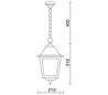 Lampadas Colgantes da esterno ROB IP43 70W E27 Noir verre opaque