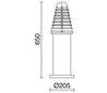 Balises de jardin SEUL IP44 E27 60W gris