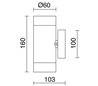 Appliques extérieures mur STAN IP44 GU10 2x35W Inox
