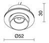 Lampes encastrable PoWer BUGLE LED 1x3W Ø5,2 aluminium 